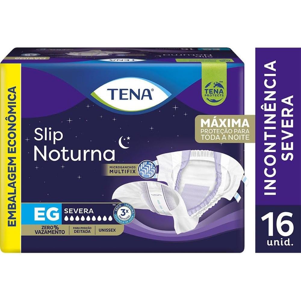 Tena Slip Noturna, Fralda Geriátrica para Incontinência Urinária, EG - 16 unidades