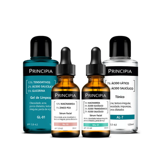 Kit Antiacne Avançado Principia GL-01 + AL-7 + NC-10 + MIX-01