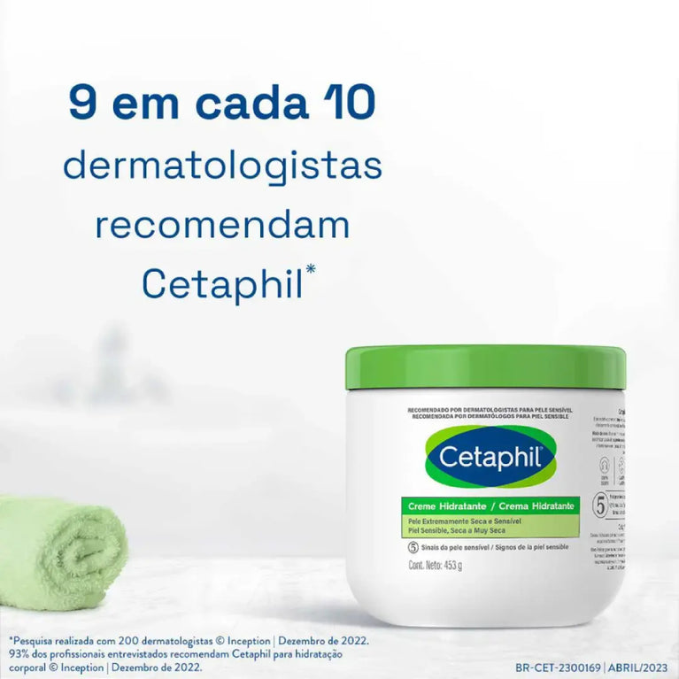 Kit x2 Cetaphil Creme Hidratante Corporal Pele Extremamente Seca 453g