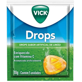 Pastilha Vick Drops Sabor Limão Com 5 Unidades - Drogaria Poupa Centro