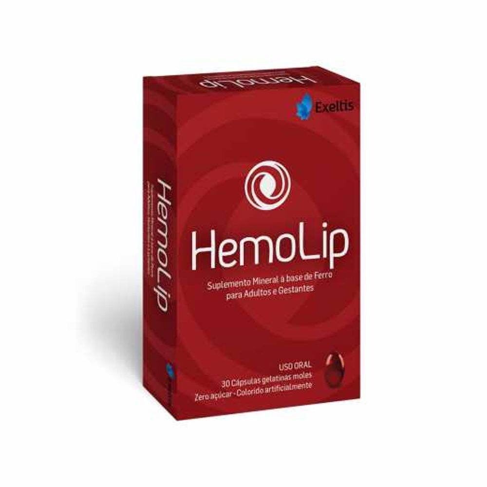 Suplemento Alimentar a Base de Ferro HemoLip com 30 capsulas - Drogaria Poupa Centro