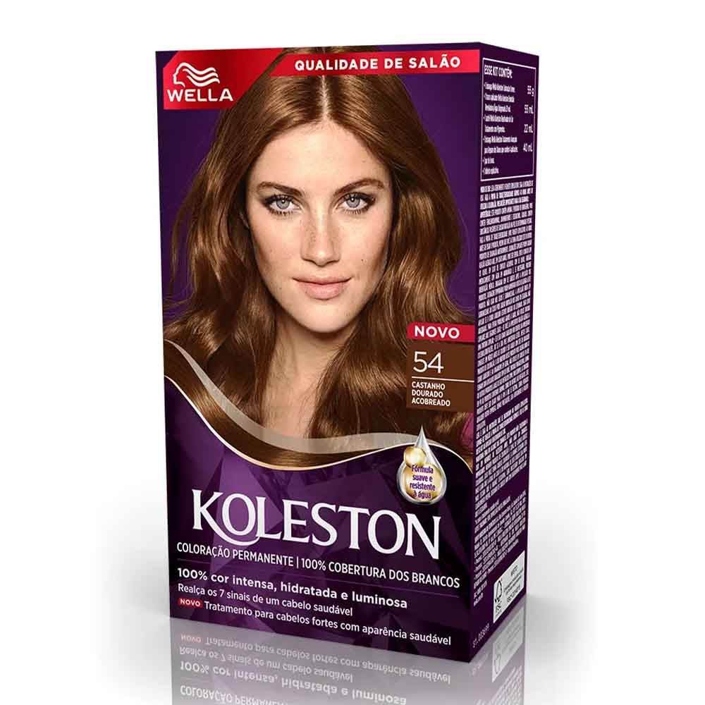 Tinta para Cabelo Wella Koleston Nº54 Castanho Dourado Acobreado - Drogaria Poupa Centro