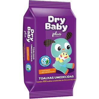 Toalha Umedecida Dry Baby Plus Aloe Vera Sem Álcool Toque Macio 100 unidades - Drogaria Poupa Centro