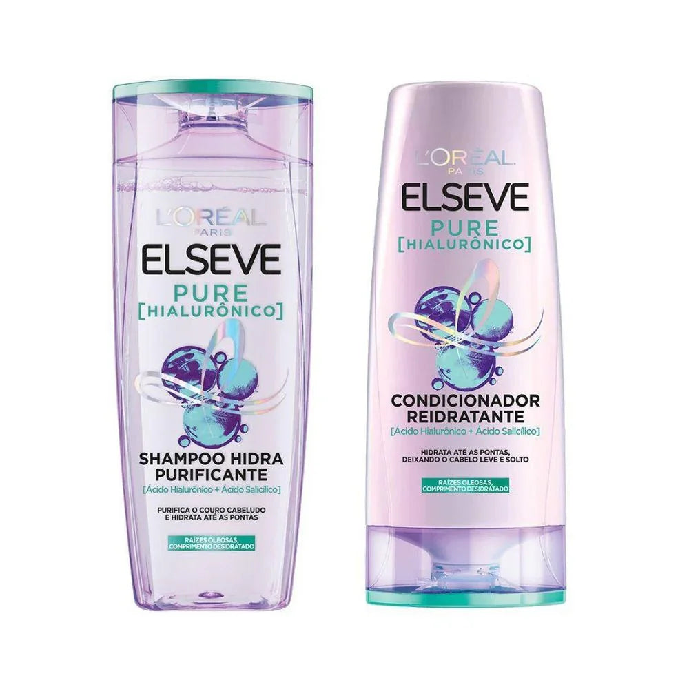 Kit Shampoo Elseve Pure Hialurônico 375ml + Condicionador 170ml
