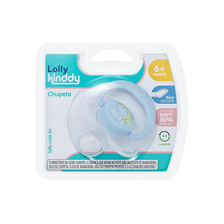 Chupeta Lolly Color Silicone Azul Tam 2
