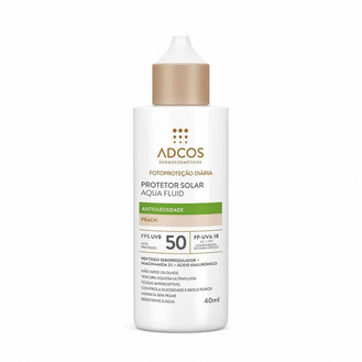 Protetor Solar Facial Adcos Aqua Fluid FPS 50 Peach 40ml
