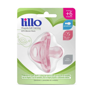 Chupeta de Silicone Lillo Soft Calming Tamanho 2 Rosa - 1 unidade
