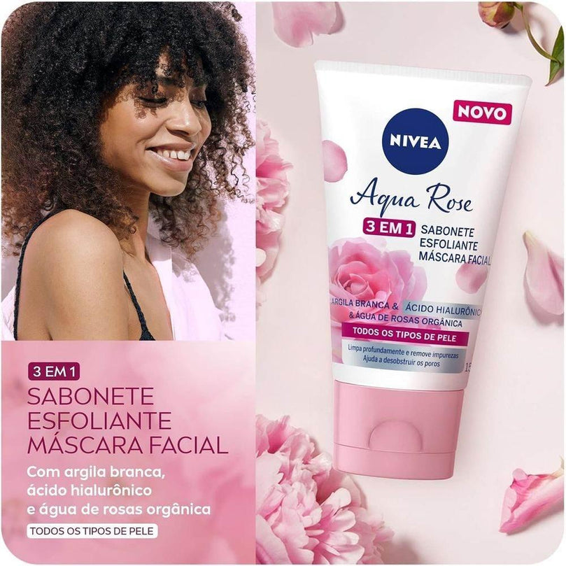 Sabonete Facial Nivea 150Ml 3Em1 Arg. Aqua Rose - Drogaria Poupa Centro