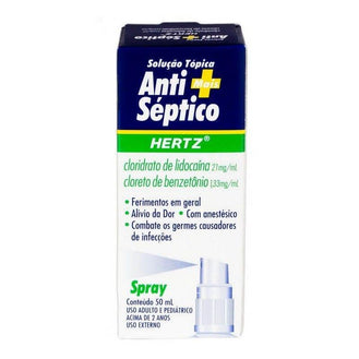 Anti+Septico 50Ml Spray Com Anestesico Hert - Drogaria Poupa Centro