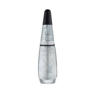 ESMALTE IMPALA COLEçãO A COR DA SUA MODA UNHAS PRATA GLITTER