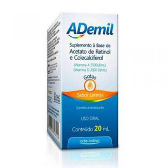 Ademil Vitamina A e D Sabor Laranja 20ml - Drogaria Poupa Centro