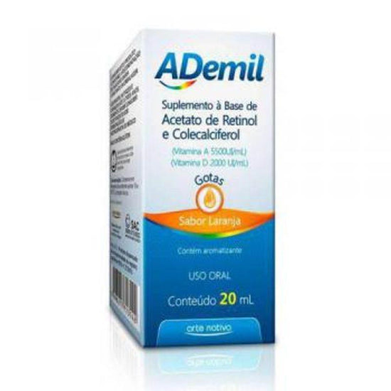 Ademil Vitamina A e D Sabor Laranja 20ml - Drogaria Poupa Centro