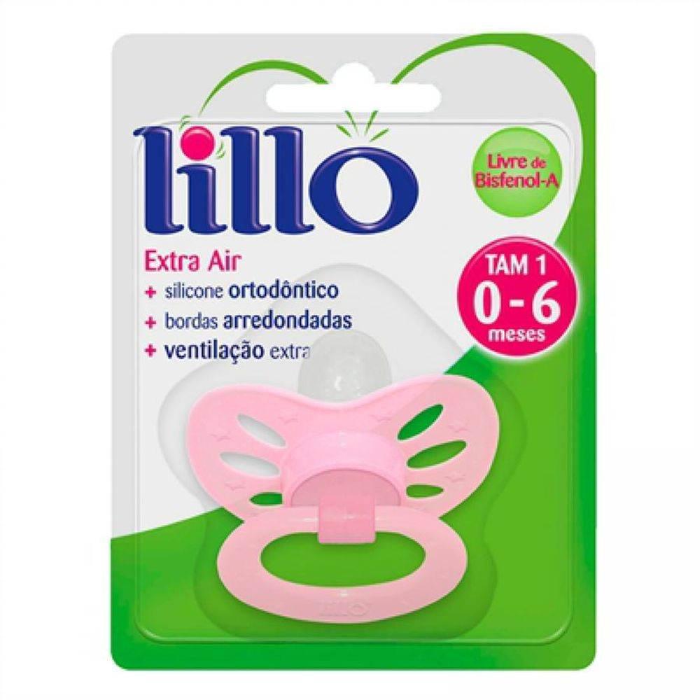 Chupeta Lillo Extra Air Silicone Tam1 Rosa - Drogaria Poupa Centro