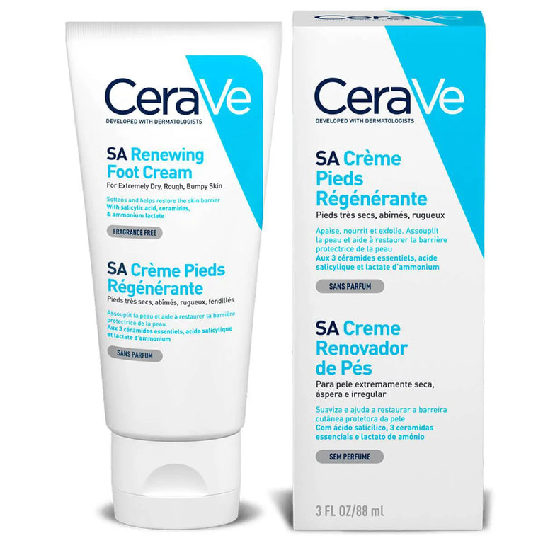 Creme CeraVe SA Renovador para os Pés Esfoliação e Hidratação com Ácido Salicílico 88ml