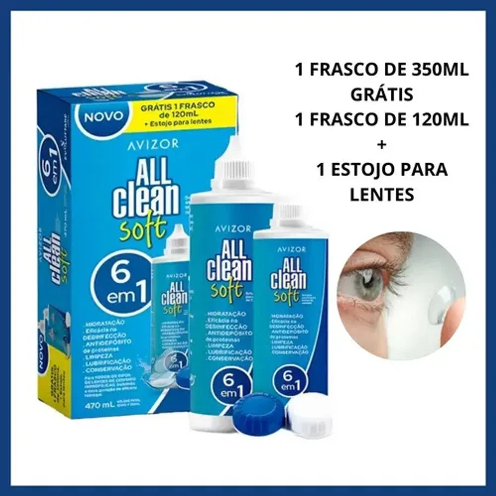 Solução Para Lentes de Contato All Clean Soft 6 em 1 – 350ml + 120ml