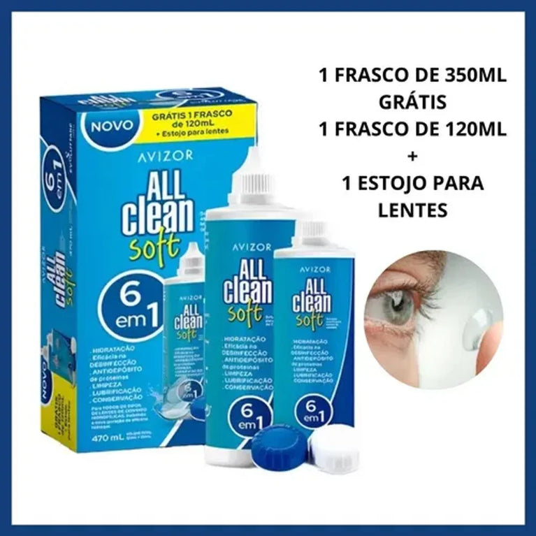 Solução Para Lentes de Contato All Clean Soft 6 em 1 – 350ml + 120ml
