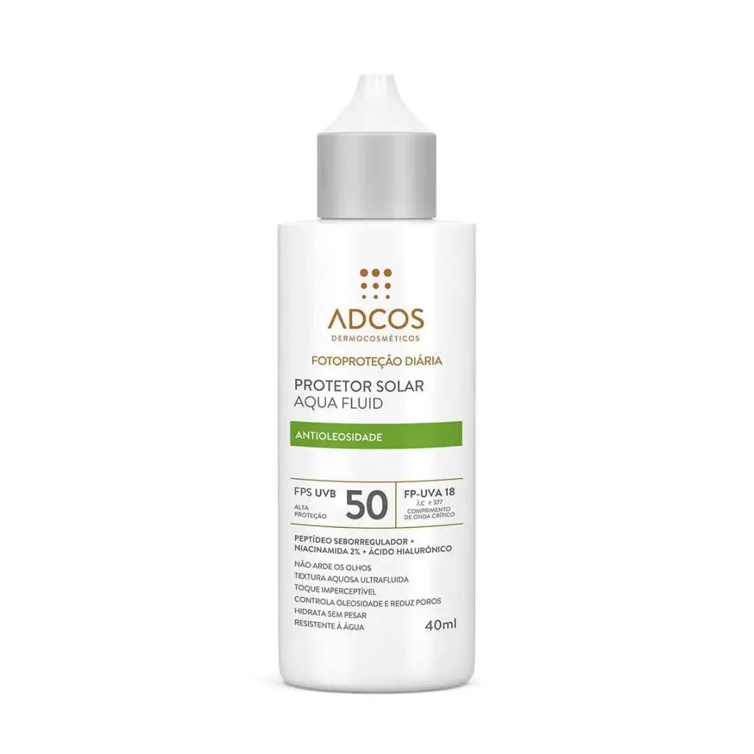 Protetor Solar Facial Adcos Aqua Fluid FPS 50 40ml