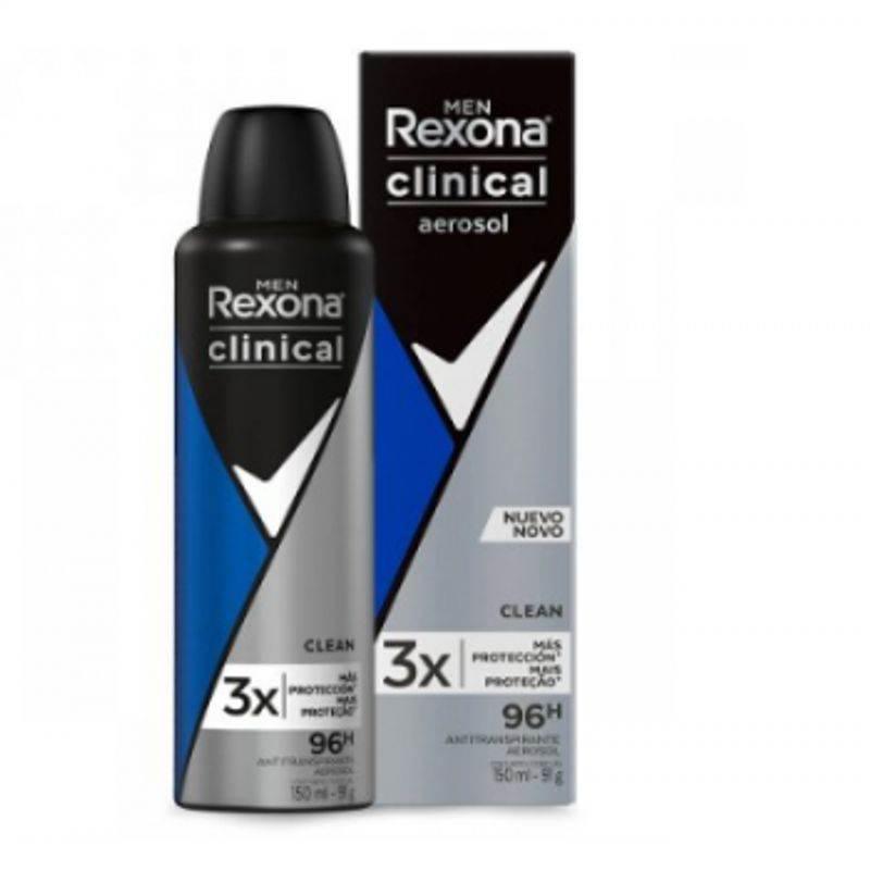 Desodorante Aerosol Rexona Clinical Masculino Clean 150Ml - Drogaria Poupa Centro
