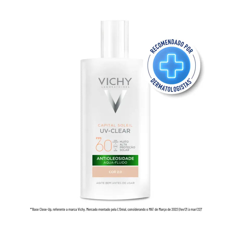 Protetor Solar Facial Vichy Capital Soleil UV-Clear Cor 2.0 FPS 60 40g