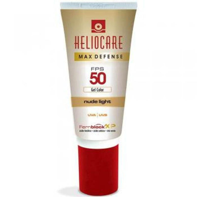 Protetor Solar Facial Heliocare Max Defense FPS 50 Nude Light 50g - Drogaria Poupa Centro