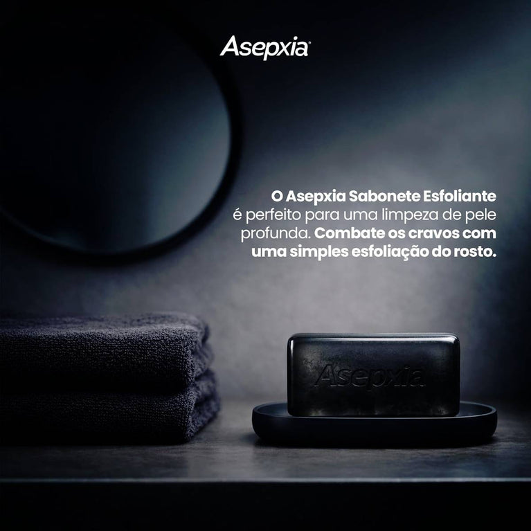 Asepxia Kit Sabonete Em Barra Facial Detox Antiacne Para Pele Oleosa, Limpeza Profunda Com Carvão Ativado, Remove Cravos