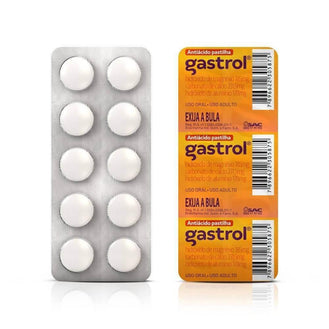 Gastrol 185mg + 231,5mg + 178mg blíster com 10 pastilhas - Drogaria Poupa Centro