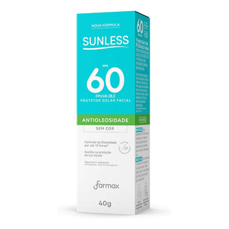 Protetor Solar Facial FPS 60 Sunless Farmax 40g Sem Cor