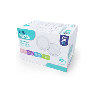 Absorvente para Seios Lolly 30 Unidades Com Fita Adesiva