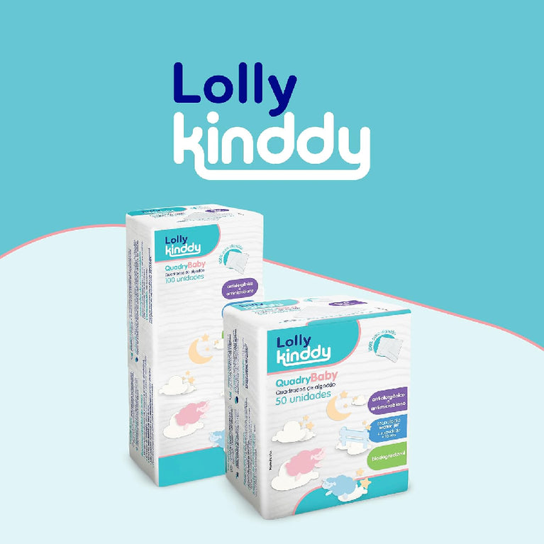 Algodão Quadrado QuadryBaby Lolly Bebê e Skincare 50 Un.