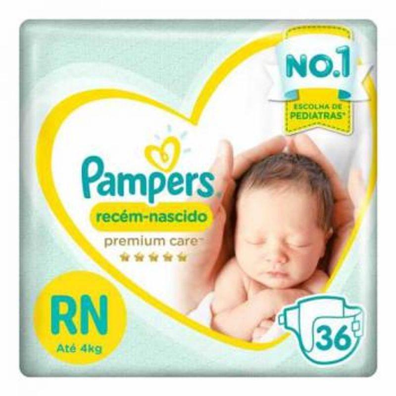 Fralda Pampers Premium Care RN Com 36 Unidades - Drogaria Poupa Centro