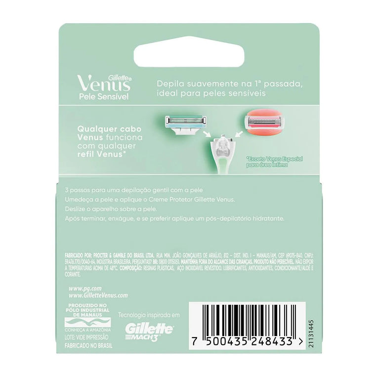 Carga para Aparelho de Depilar Gillette Venus Pele Sensível 2 unidades