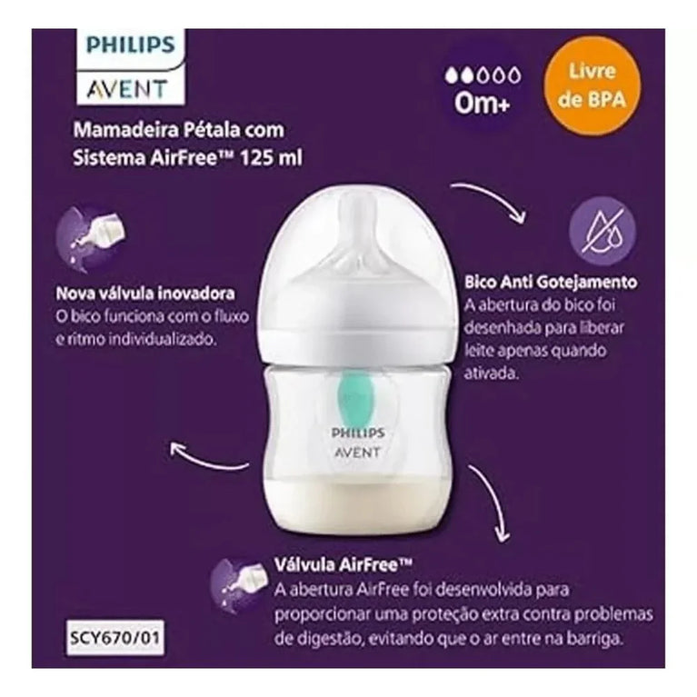 Mamadeira Avent 125Ml Petala 3.0