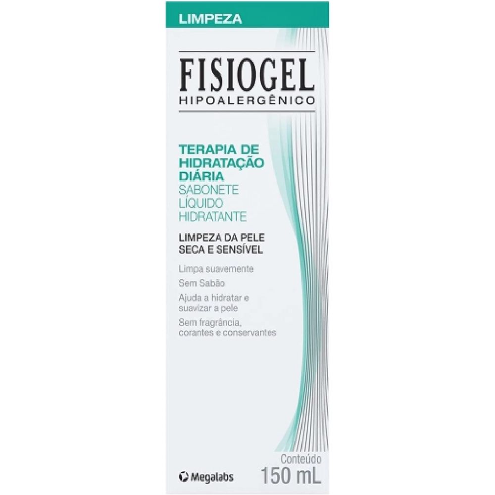 Sabonete líquido hidratante facial fisiogel pele seca e sensível com 150ml
