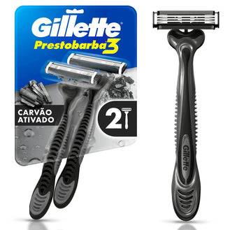 Aparelho de Barbear Gillette Prestobarba 3 Carvão Ativado 2 Unidades