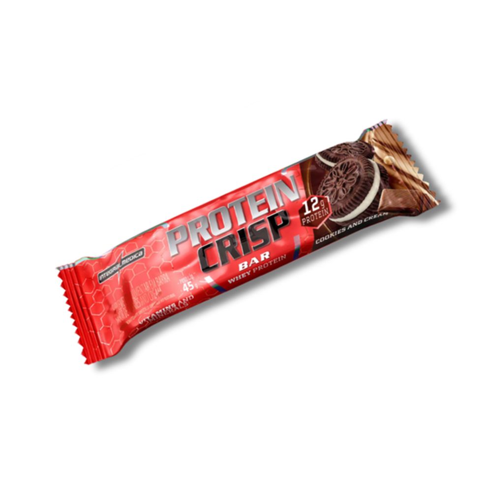 Barra de Proteína Whey Protein Crisp Bar Integralmedica Cookies and Cream 45g