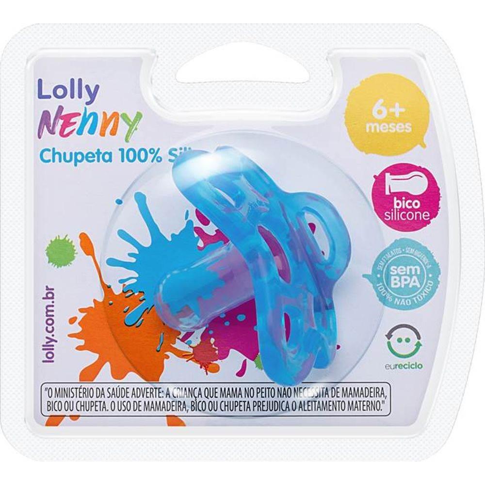 Chupeta Lolly Silicone Ref.6112 Azul 6 Meses - Drogaria Poupa Centro