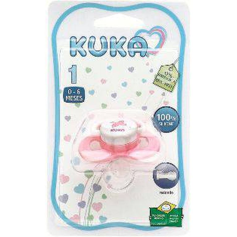 Chupeta Kuka Plus Redonda Silicone Rosa Fase 1