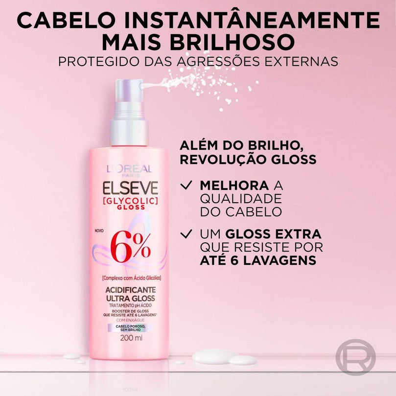 Acidificante Elseve Glycolic Gloss 200ml - Drogaria Poupa Centro