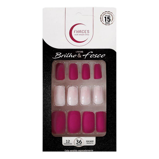 Unhas Fhaces Brilho e Fosco Pink - 36 Unidades - Drogaria Poupa Centro