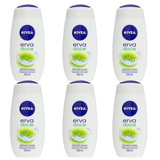 KIT COM 6 Sab Liq Nivea 250Ml Erva Doce