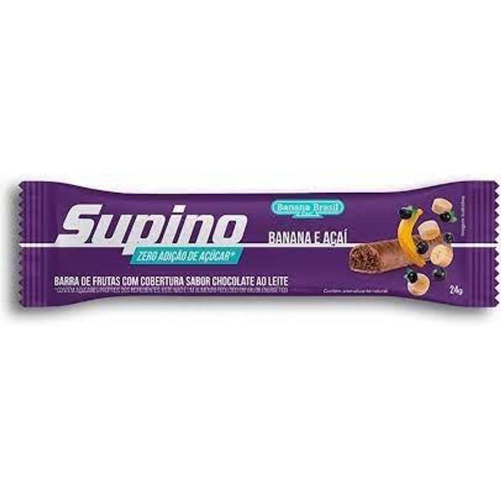 Barra de Frutas Banana e Açaí com Cobertura de Chocolate ao Leite Supino -24G - Drogaria Poupa Centro