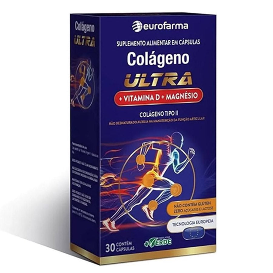 Colágeno Ultra + Magnésio + Vitamina D Eurofarma 30 Cápsulas