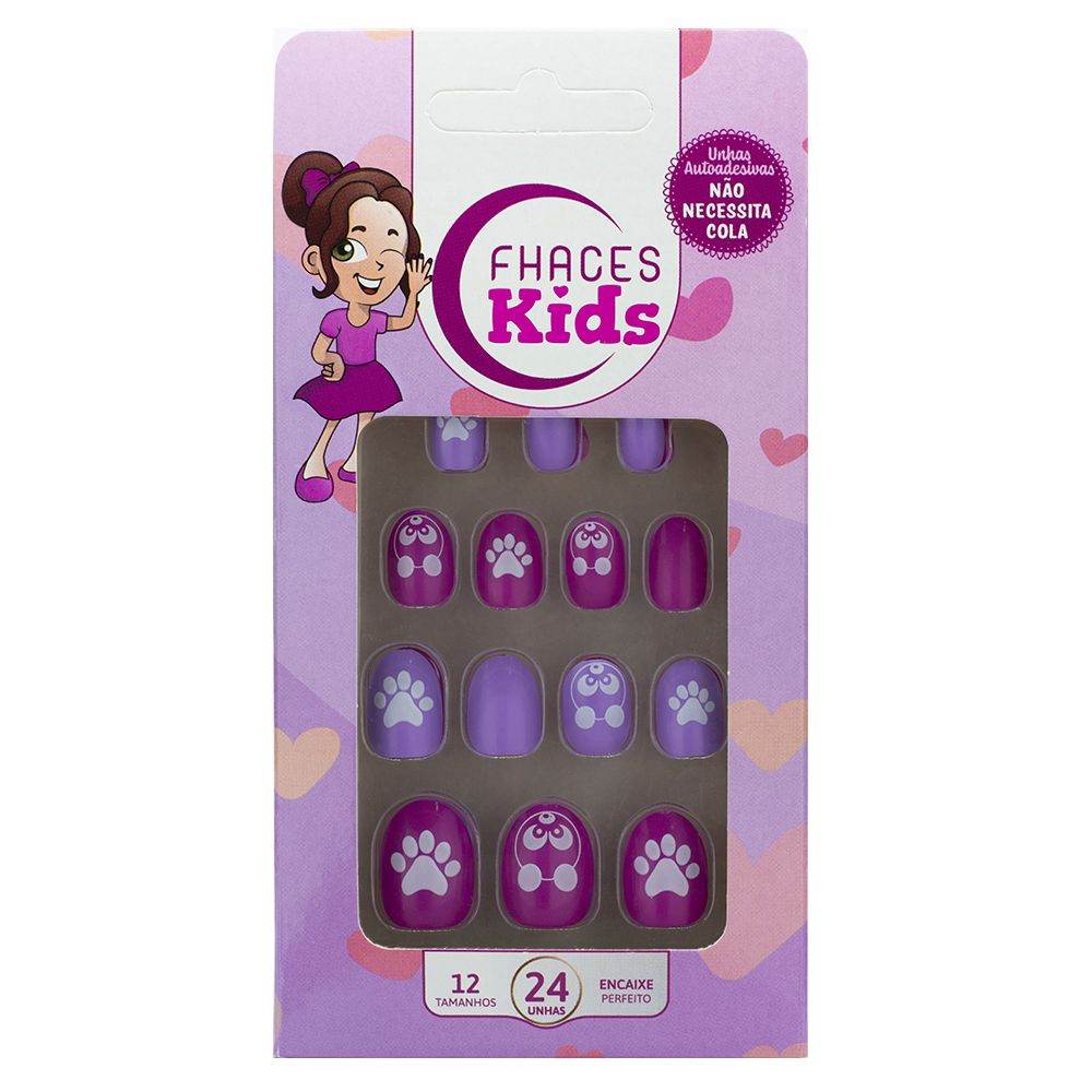 Unhas Fhaces Kids Panda Fashion - 24 Unidades - Drogaria Poupa Centro