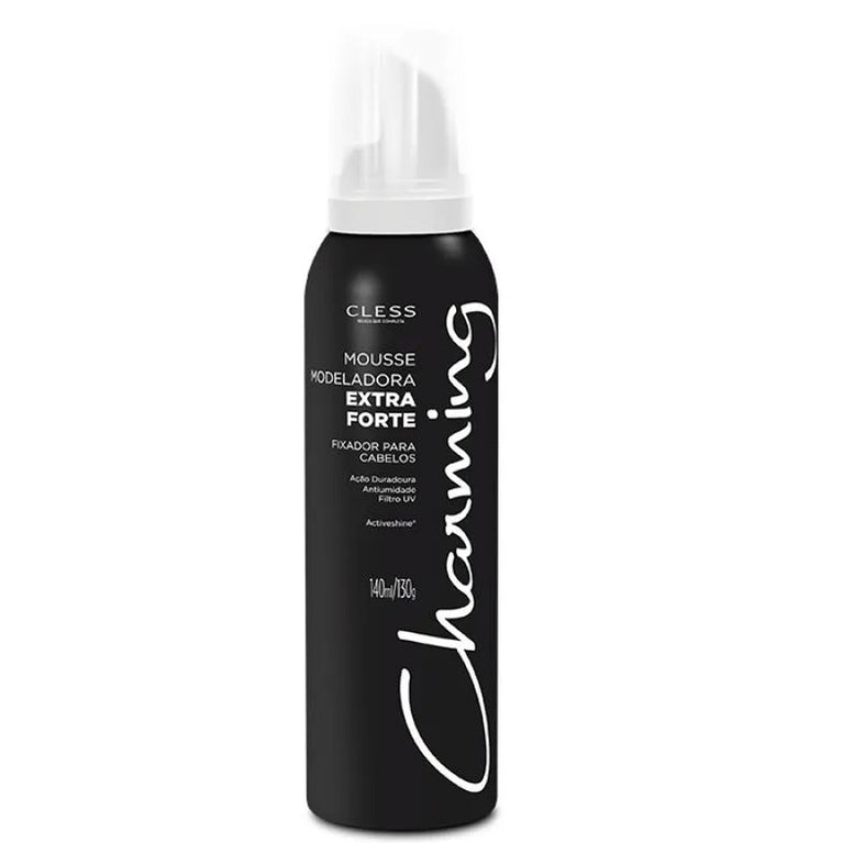 Mousse modeladora de cabelos charming extra forte fixador com 140ml