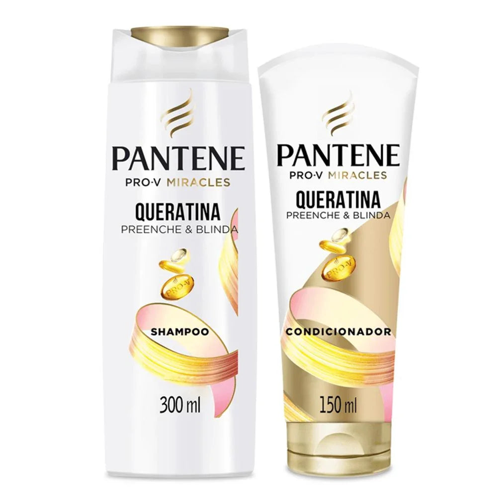 Kit Pantene Queratina Shampoo 300ml + Condicionador 150ml