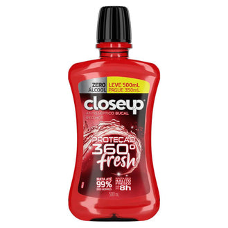 Enxaguante Bucal Sem Álcool Closeup Red Hot 360° Fresh 500ml