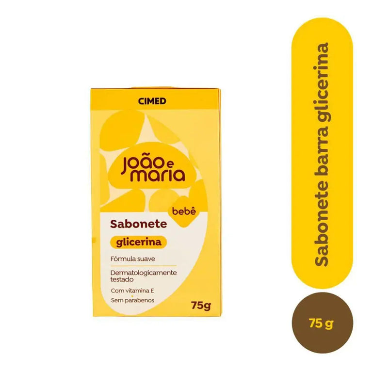 Sabonete em Barra João e Maria Bebê Glicerinado 75g Com Vitamina E