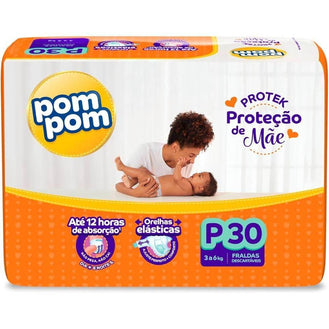 Fralda Pom Pom Protek Proteção de Mãe Jumbo P Com 30 Unidades - Drogaria Poupa Centro