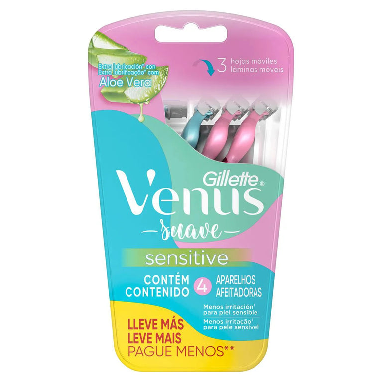 Aparelho de Depilar Gillette Venus Sensitive 4 Unidades