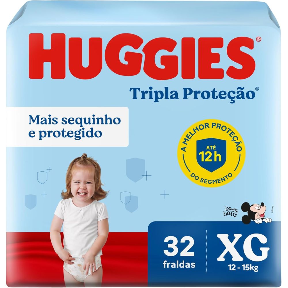 Huggies Fralda Tripla Proteção XG 32 Un